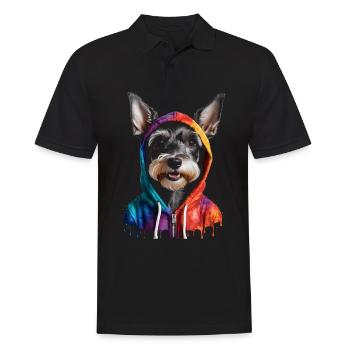 Zwergschnauzer Hoodie Hund Lustig Tier Print - Männer Poloshirt - Schwarz - Vorne - Kai (181cm)