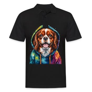 Cavalier King Charles Spaniel Sweat à capuche imprimé chien - Polo Homme - noir - Devant - Kai (181cm)