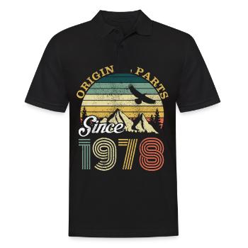 Vintage 1978 78 Birthday Retro Vintage Gift - Men's Polo Shirt - black - Front - Kai (181cm)