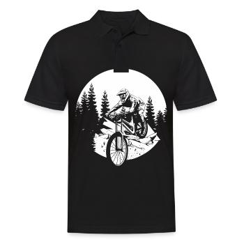 MTB Geschenk Kinder Fahrrad Mountainbike Downhill - Männer Poloshirt - Schwarz - Vorne - Kai (181cm)