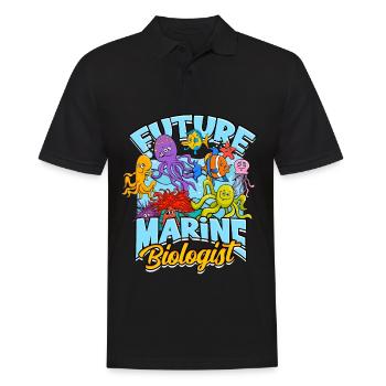 Biologie marine Biologiste marin Biologiste de biologie marine - Polo Homme - noir - Devant - Kai (181cm)