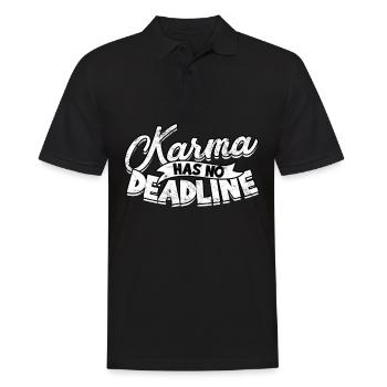 Karma Meditation Fate Gift Idea Gift S - Men's Polo Shirt - black - Front - Kai (181cm)