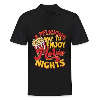 Popcorn Cinema Gift Gift Idea Film Mais Filma - Men's Polo Shirt - black - Front - Kai (181cm)