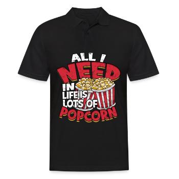 Popcorn Cinema Gift Gift Idea Film Mais Filma - Men's Polo Shirt - black - Front - Kai (181cm)