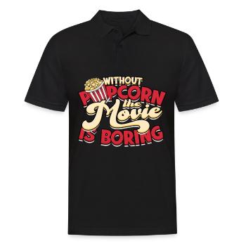 Popcorn Cinema Gift Gift Idea Film Mais Filma - Men's Polo Shirt - black - Front - Kai (181cm)