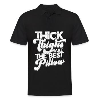 dick dicke oberschenkel thick thighs oberschenkel - Männer Poloshirt - Schwarz - Vorne - Kai (181cm)