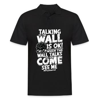 psychiatre thérapie cadeau idée cadeau psycholo - Polo Homme - noir - Devant - Kai (181cm)