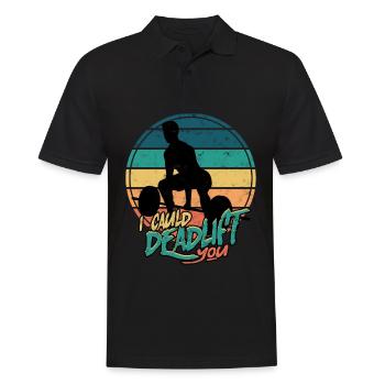 kreuzheben fitlochlochness deadlift gym - Männer Poloshirt - Schwarz - Vorne - Kai (181cm)