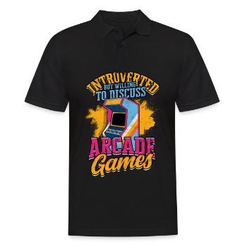 Retro Gamer Video Games Arcade Gaming Pinball Spike - Men's Polo Shirt - black - Front - Kai (181cm)