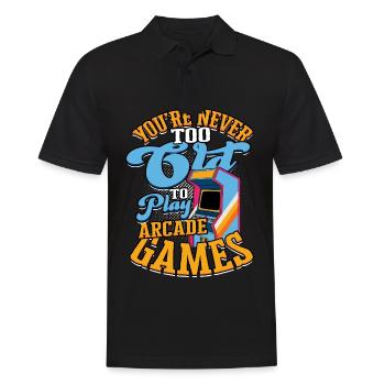 Retro Gamer Video Games Arcade Gaming Pinball Spike - Men's Polo Shirt - black - Front - Kai (181cm)