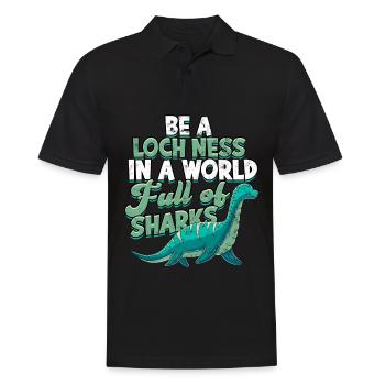 lochlochlochness geschenkidee geschenk - Männer Poloshirt - Schwarz - Vorne - Kai (181cm)