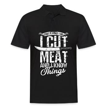 That's what I butcher-meat cutter - Men's Polo Shirt - black - Front - Kai (181cm)