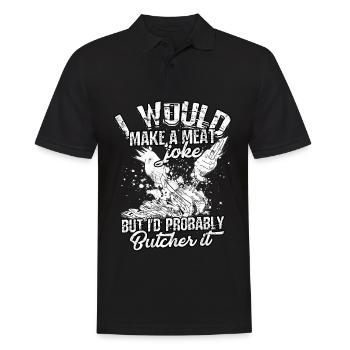 Butcher Fleischwitzschneider Koch Messer Metzgerei - Men's Polo Shirt - black - Front - Kai (181cm)