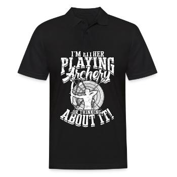 Bogenschießen Pfeil Hunter Bögen Jagd Bogenschütze - Männer Poloshirt - Schwarz - Vorne - Kai (181cm)