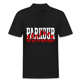 Parkour Freerunning Runner Back Flip Jumping - Polo Homme - noir - Devant - Kai (181cm)
