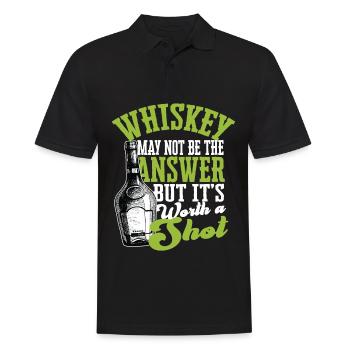 Buveur de whisky écossais irlandais Buvant de l’alcool - Polo Homme - noir - Devant - Kai (181cm)