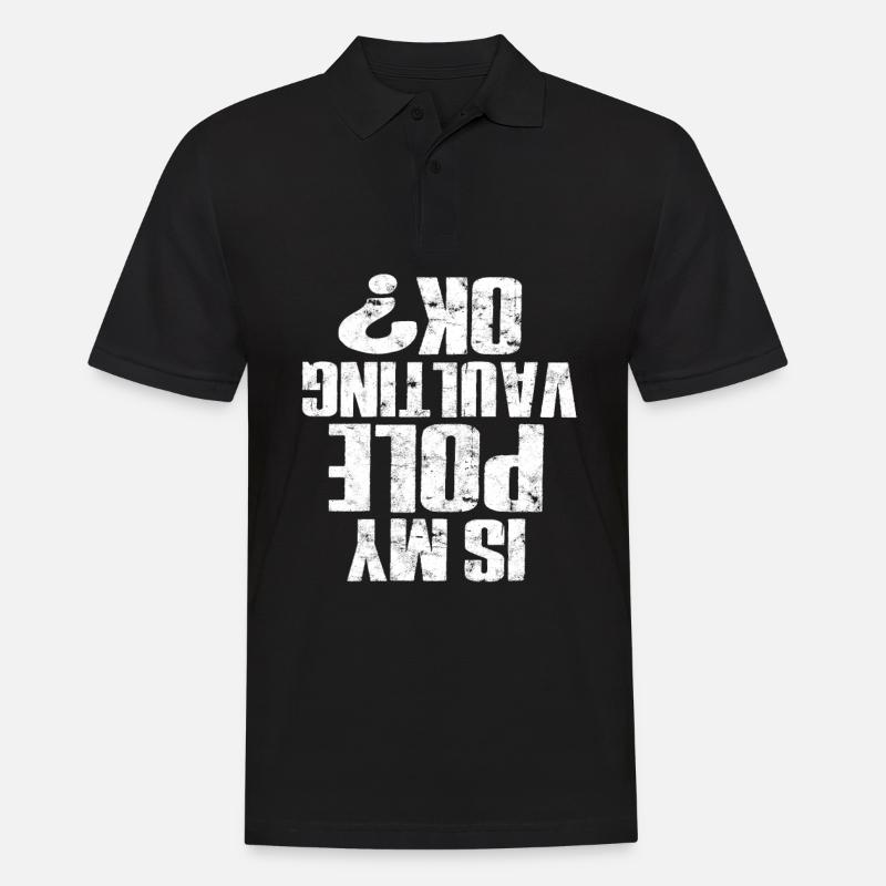 Pole Viertel und Feldstabhochsprung - Männer Poloshirt - Schwarz