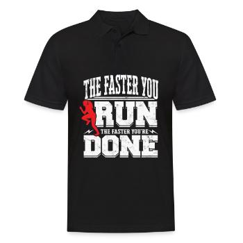 Track and Field Runner Athelitcs Running Sport Run - Männer Poloshirt - Schwarz - Vorne - Kai (181cm)