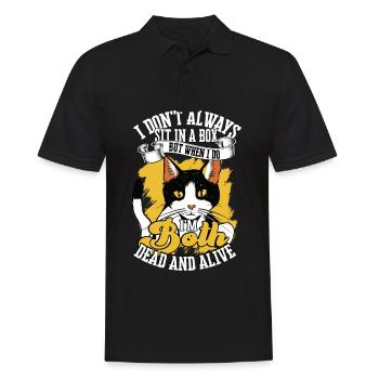 Schrodinger's Cat Box Alive Dead Quantum Physics - Men's Polo Shirt - black - Front - Kai (181cm)
