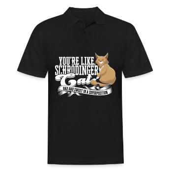 Schrodinger's cat superposition Quantum Physics - Men's Polo Shirt - black - Front - Kai (181cm)