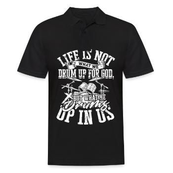 Drummer Jesus Cross Drummer Drummer - Men's Polo Shirt - black - Front - Kai (181cm)