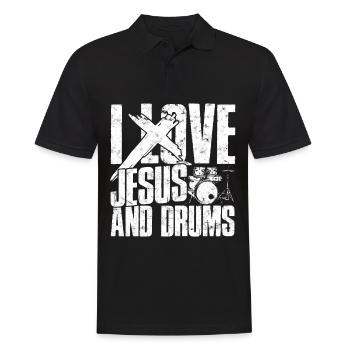 Drummer Jesus Cross Drummer Drummer - Men's Polo Shirt - black - Front - Kai (181cm)
