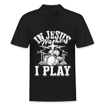 Drummer Jesus Cross Drummer Drummer - Men's Polo Shirt - black - Front - Kai (181cm)