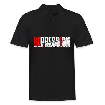 depression depressive sad gift idea unfortunate - Men's Polo Shirt - black - Front - Kai (181cm)
