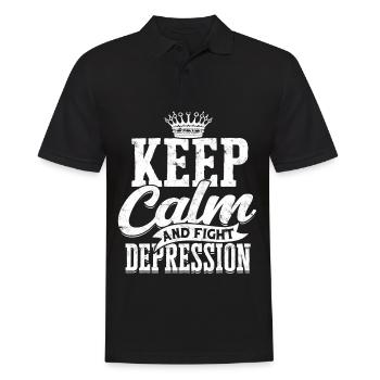 depression depressive sad gift idea unfortunate - Men's Polo Shirt - black - Front - Kai (181cm)