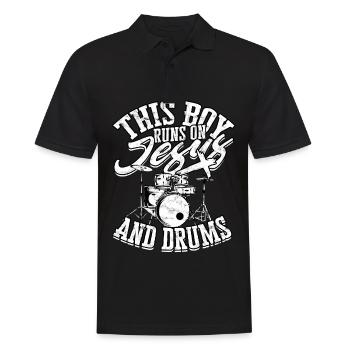 Drummer Jesus Cross Drummer Drummer - Men's Polo Shirt - black - Front - Kai (181cm)