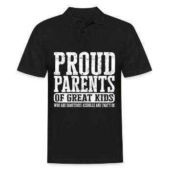 eltern geschenk mutter geschenkidee vater familie - Männer Poloshirt - Schwarz - Vorne - Kai (181cm)