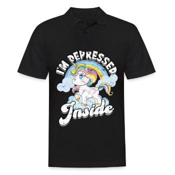 depression depressive sad gift idea unfortunate - Men's Polo Shirt - black - Front - Kai (181cm)