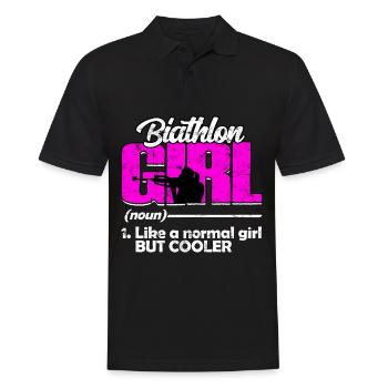 biathlon sport winter sports ski gift saying lan - Men's Polo Shirt - black - Front - Kai (181cm)