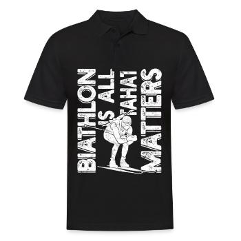 Biathlon Sport Winter Sports Ski Gift Quote Lan - Men's Polo Shirt - black - Front - Kai (181cm)