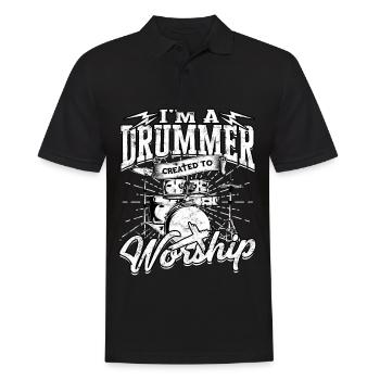 Drummer Jesus Cross Drummer Drummer - Men's Polo Shirt - black - Front - Kai (181cm)