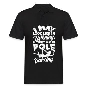 pole dance présent danseur cadeau idée remise en forme - Polo Homme - noir - Devant - Kai (181cm)