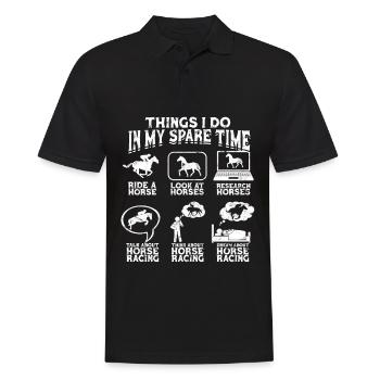 horse racing horse ride horses rider gift g - Men's Polo Shirt - black - Front - Kai (181cm)