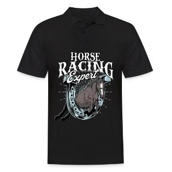 horse racing horse ride horses rider gift g - Men's Polo Shirt - black - Front - Kai (181cm)