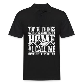 agent immobilier agent immobilier cadeau cadeau - Polo Homme - noir - Devant - Kai (181cm)