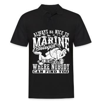 biologie marine biologiste marin biologie marine biologiste - Polo Homme - noir - Devant - Kai (181cm)