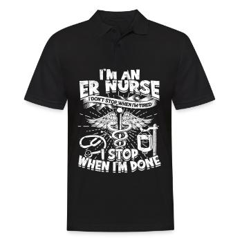 emergency room nurse hospital krankenpf - Men's Polo Shirt - black - Front - Kai (181cm)