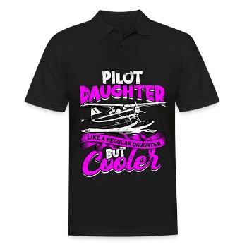 pilot flugzeug fliegen tochter geschenkidee gesche - Männer Poloshirt - Schwarz - Vorne - Kai (181cm)