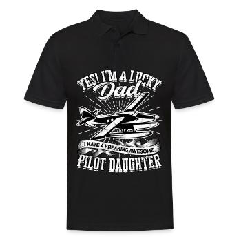 pilot flugzeug fliegen tochter geschenkidee gesche - Männer Poloshirt - Schwarz - Vorne - Kai (181cm)