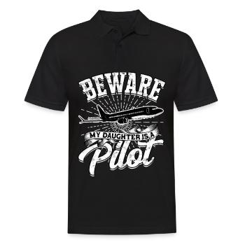 pilot flugzeug fliegen tochter geschenkidee gesche - Männer Poloshirt - Schwarz - Vorne - Kai (181cm)