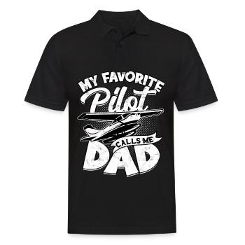 pilot flugzeug fliegen tochter geschenkidee gesche - Männer Poloshirt - Schwarz - Vorne - Kai (181cm)