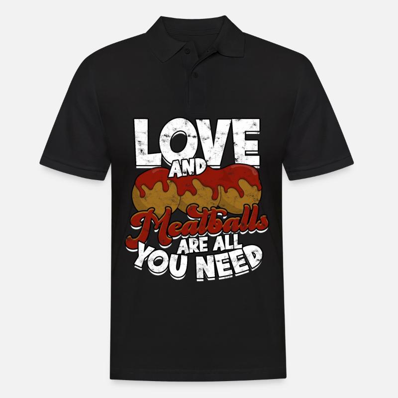 fleischklößchen essen spaghetti geschenk geschenki - Männer Poloshirt - Schwarz
