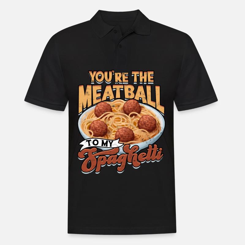 fleischklößchen essen spaghetti geschenk geschenki - Männer Poloshirt - Schwarz
