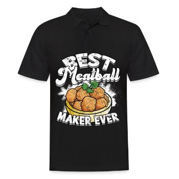 Boulettes de viande mangent des spaghettis cadeau cadeau - Polo Homme - noir - Devant - Kai (181cm)