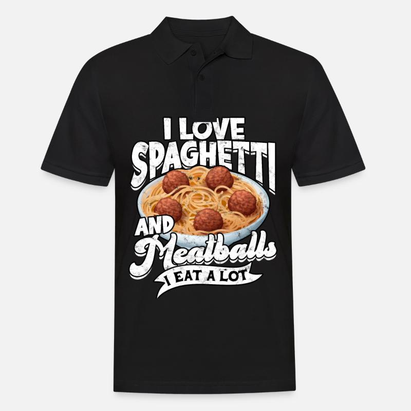 fleischklößchen essen spaghetti geschenk geschenki - Männer Poloshirt - Schwarz