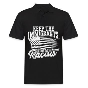 États-Unis Amérique Immigrants Citoyens américains FL américain - Polo Homme - noir - Devant - Kai (181cm)